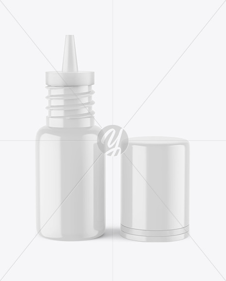 Glossy Opened Cosmetic Bottle Mockup