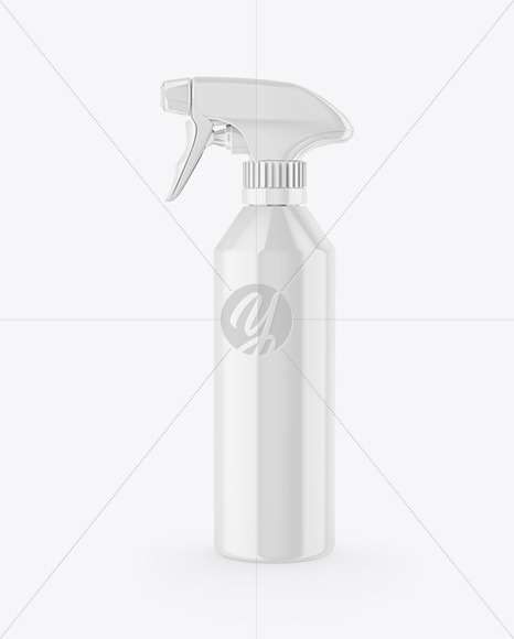 Glossy Plastic Spray Bottle Mockup