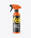 Glossy Plastic Spray Bottle Mockup