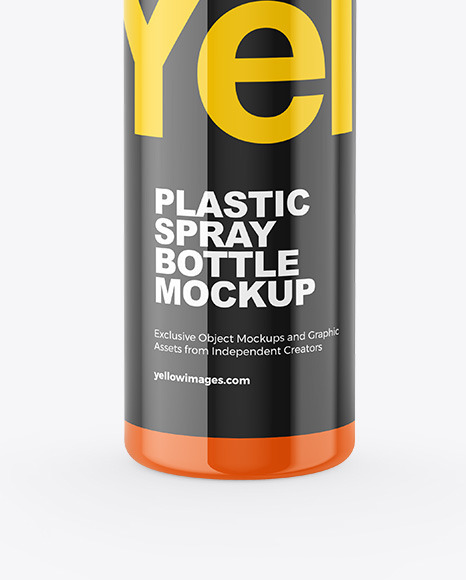 Glossy Plastic Spray Bottle Mockup