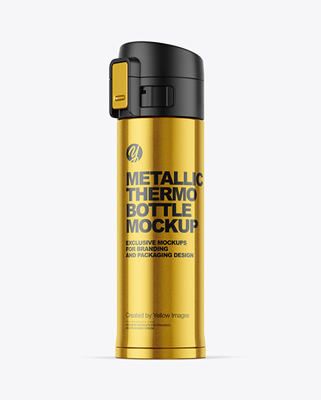 480ml Metallic Thermo Bottle Mockup