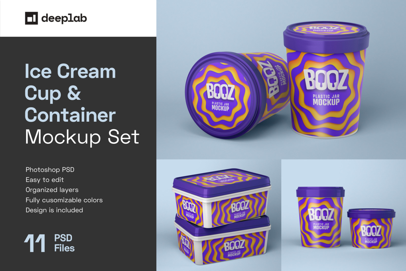 Ice Cream Cup Mockup Set | Ice Cream Box Ice Cream Cup Mockup Set | Ice Cream Box