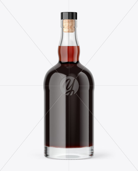 Clear Glass Port Wine Bottle Mockup