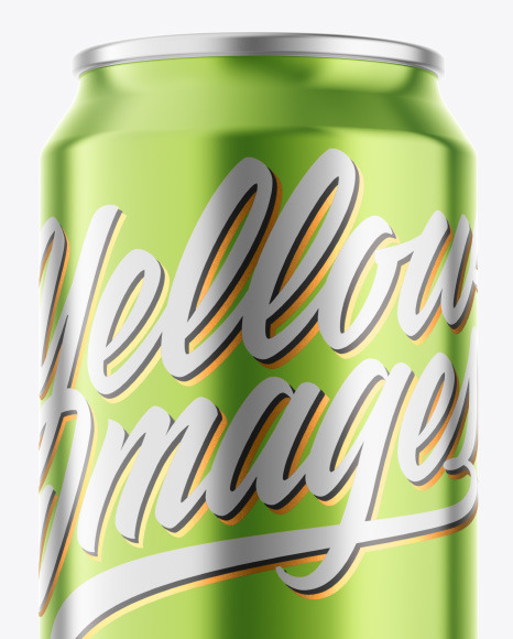 Glossy Metallic Drink Can Mockup