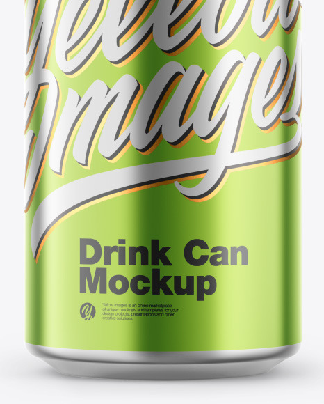 Glossy Metallic Drink Can Mockup