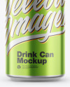 Glossy Metallic Drink Can Mockup