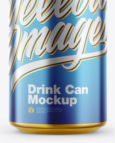 Glossy Metallic Drink Can Mockup