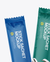 Two Matte Stick Sachets Mockup