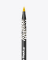 Glossy Plastic Opened Brush Pen Mockup - Front View