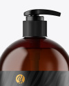 Amber Plastic Bottle with Pump Mockup Amber Plastic Bottle with Pump Mockup