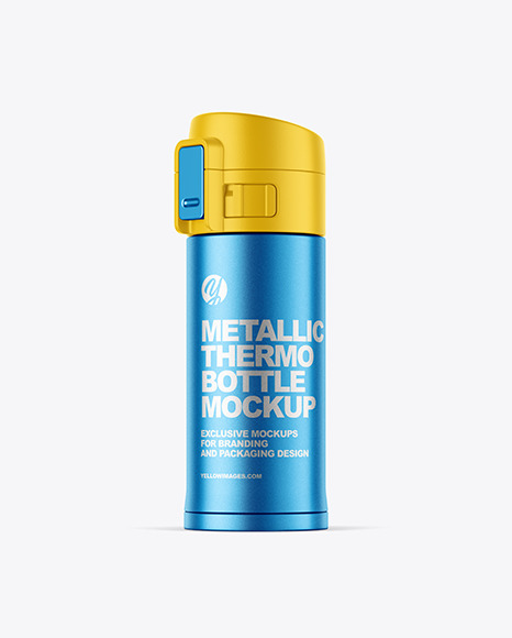 360ml Matte Metallic Thermo Bottle Mockup