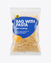 Frosted Plastic Bag With Fusilli Pasta Mockup