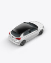 Hatchback 5-doors Mockup - Back Half Side View