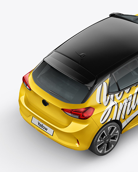 Hatchback 5-doors Mockup - Back Half Side View
