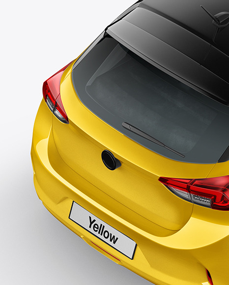Hatchback 5-doors Mockup - Back Half Side View
