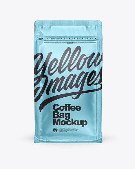 Matte Metallic Coffee Bag with Zipper Mockup