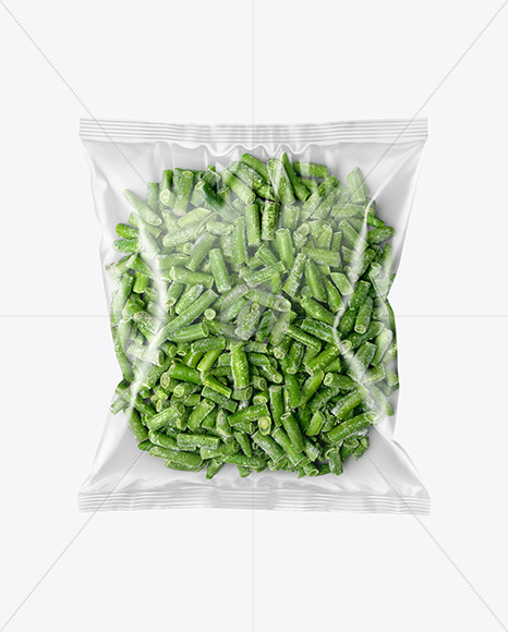 Plastic Bag With Frozen Beans Mockup