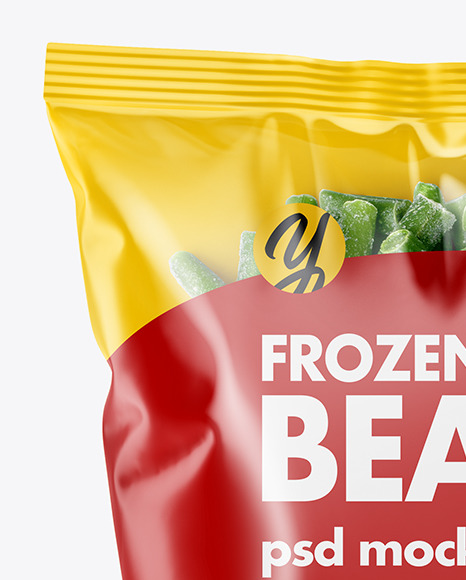 Plastic Bag With Frozen Beans Mockup