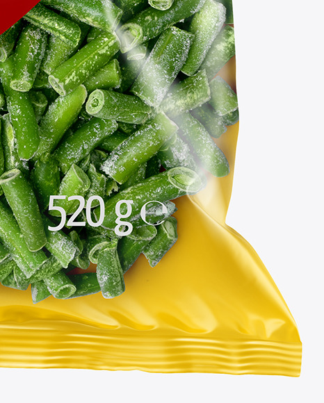 Plastic Bag With Frozen Beans Mockup