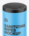 Matte Closed Sanitizing Wipes Canister Mockup