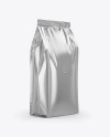 Metallic Coffee Bag Mockup - Half Side View