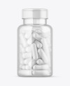 Clear Pills Bottle with Flip Top Cap Mockup