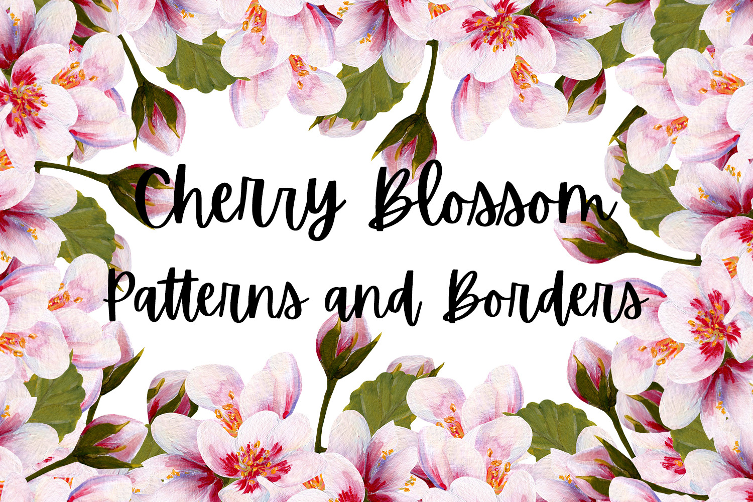 Cherry Blossom Patterns and Borders