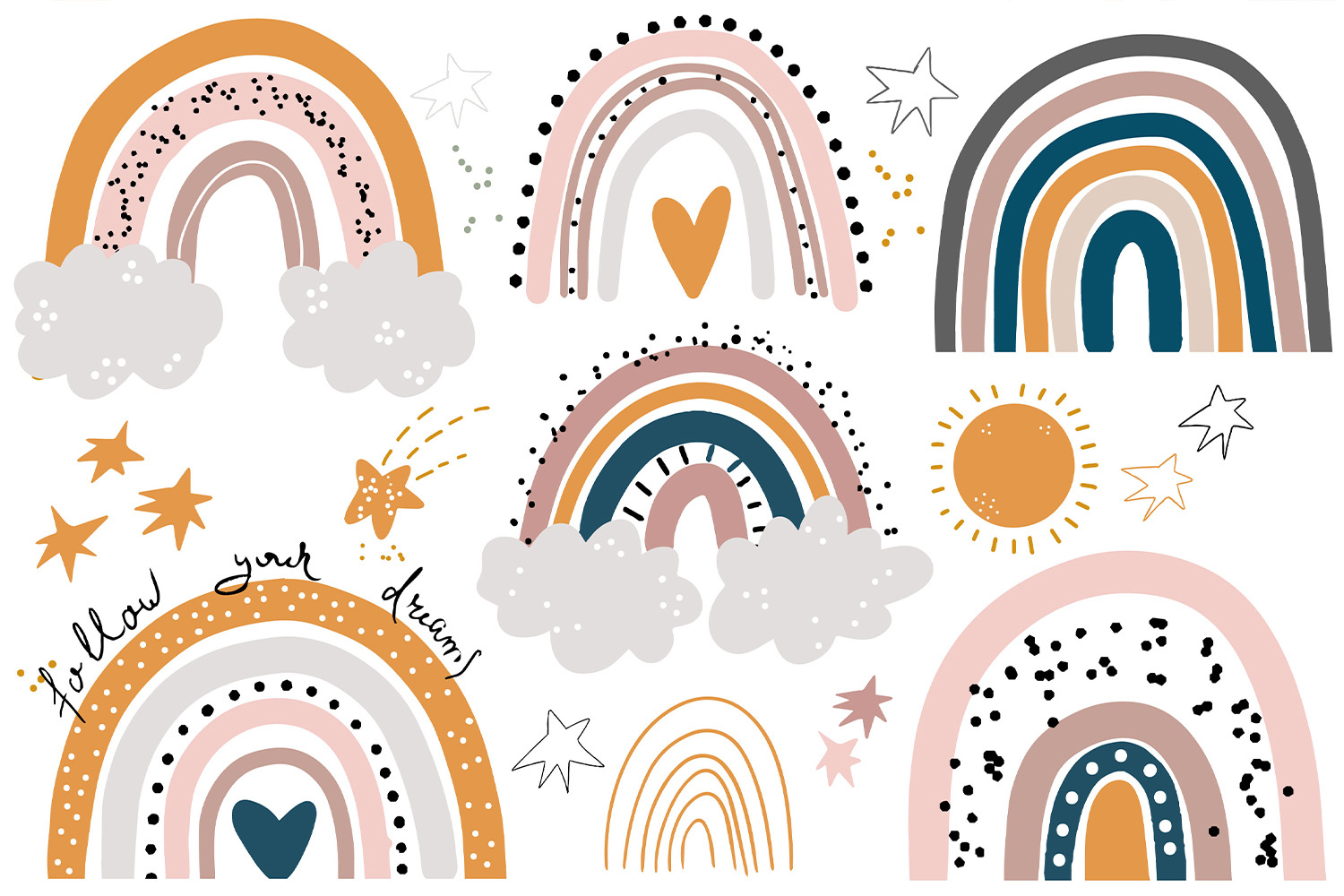Pastel rainbow baby clipart Pastel rainbow baby clipart