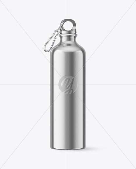 Steel Sport Water Bottle with Carabiner Mockup