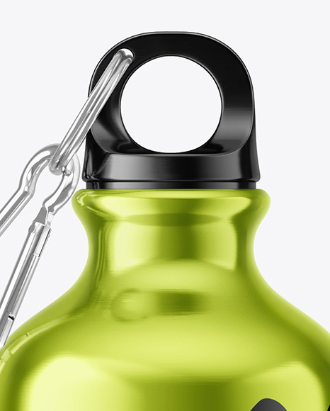 Steel Sport Water Bottle with Carabiner Mockup