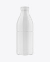 Glossy Plastic Milk Bottle Mockup - Front View