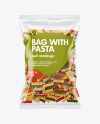 Plastic Bag With Tricolor Fusilli Pasta Mockup