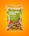 Plastic Bag With Tricolor Fusilli Pasta Mockup