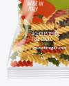 Plastic Bag With Tricolor Fusilli Pasta Mockup