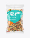 Matte Plastic Bag With Tricolor Fusilli Pasta Mockup