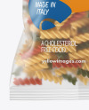 Matte Plastic Bag With Tricolor Fusilli Pasta Mockup