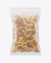 Frosted Plastic Bag With Tricolor Fusilli Pasta Mockup