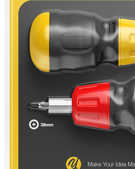 Screwdriver set with Blister Pack Mockup - Front View