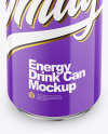 Metallic Drink Can With Glossy Finish Mockup