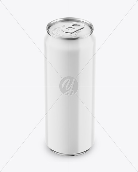 Metallic Can With Matte Finish Mockup