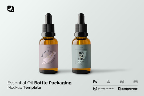 Essential Oil Bottle Packaging Mockup - Essential