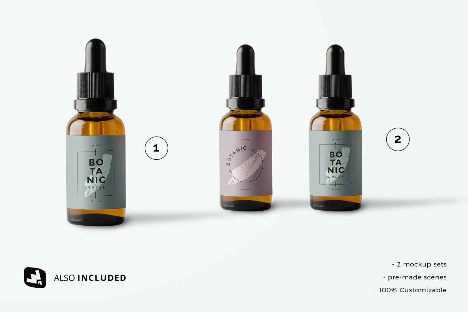 Essential Oil Bottle Packaging Mockup