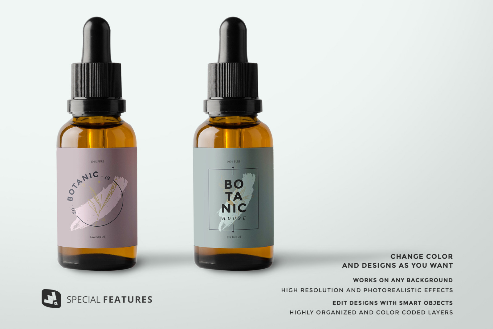 Essential Oil Bottle Packaging Mockup