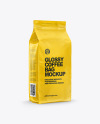 Glossy Coffee Bag Mockup - Half Side View