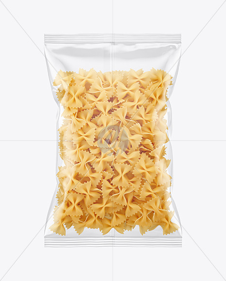 Plastic Bag With Farfalle Pasta Mockup