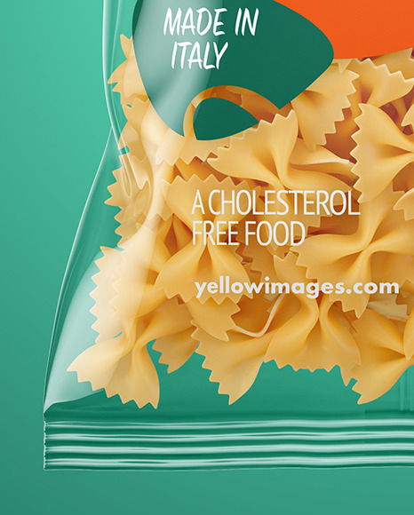 Plastic Bag With Farfalle Pasta Mockup