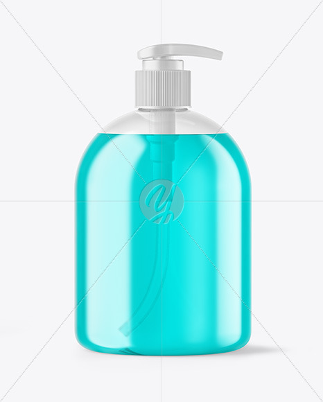 Clear Plastic Bottle with Pump Mockup Clear Plastic Bottle with Pump Mockup