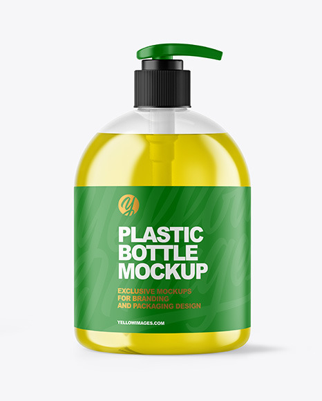 Clear Plastic Bottle with Pump Mockup - Bottle Mockups