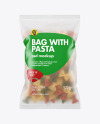 Frosted Plastic Bag With Tricolor Farfalle Pasta Mockup