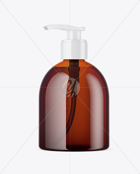 Amber Sanitizer Bottle Mockup